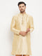 VM By VASTRAMAY Men's Gold Zari Weaved Kurta
